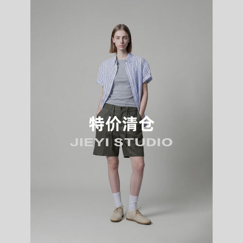 特价 天丝莱赛尔亚麻混纺透气短裤班松紧腰抽绳薄款压褶中裤男