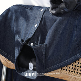 2025新款 JIEYI 简质原色寸衣工装 牛仔衬衫 外套男 内里加绒保暖美式