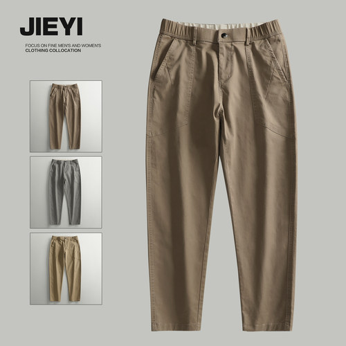 介乙洗水棉简质复古韩版休闲裤