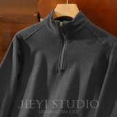 JIEYI 半拉链单穿内搭长袖 卫衣德绒自发热磨毛立领半拉链T恤上衣