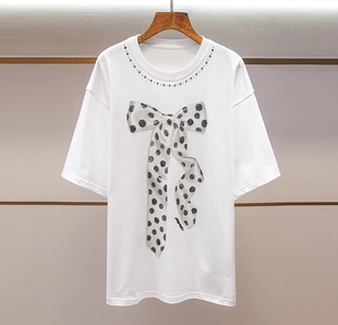 2026夏季 「乐园」系列珠片绣花波点蝴蝶结T恤UY26212T163177 新款