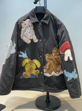 晴乌丫2025冬季新款「奇幻精灵」立体贴布刺绣棉服UY25442A134241