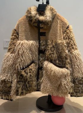 晴乌丫25冬新款「奇幻精灵」双面两穿毛绒拼接外套UY25442W119149