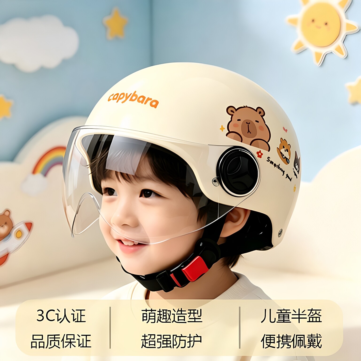 接送娃神器,6-12岁儿童安全帽