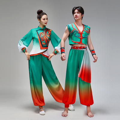 2025新款男女胶州古典舞秧歌服飘逸中国风打鼓舞演出服扇子舞蹈服