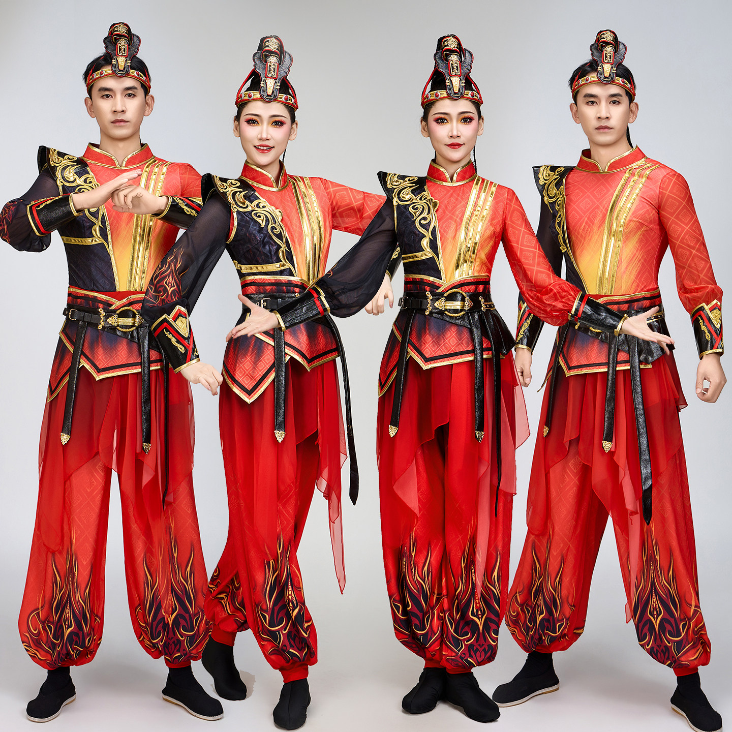 新款马年万马奔腾男女成人打鼓舞蹈服腰鼓水鼓锣鼓队开场舞演出服