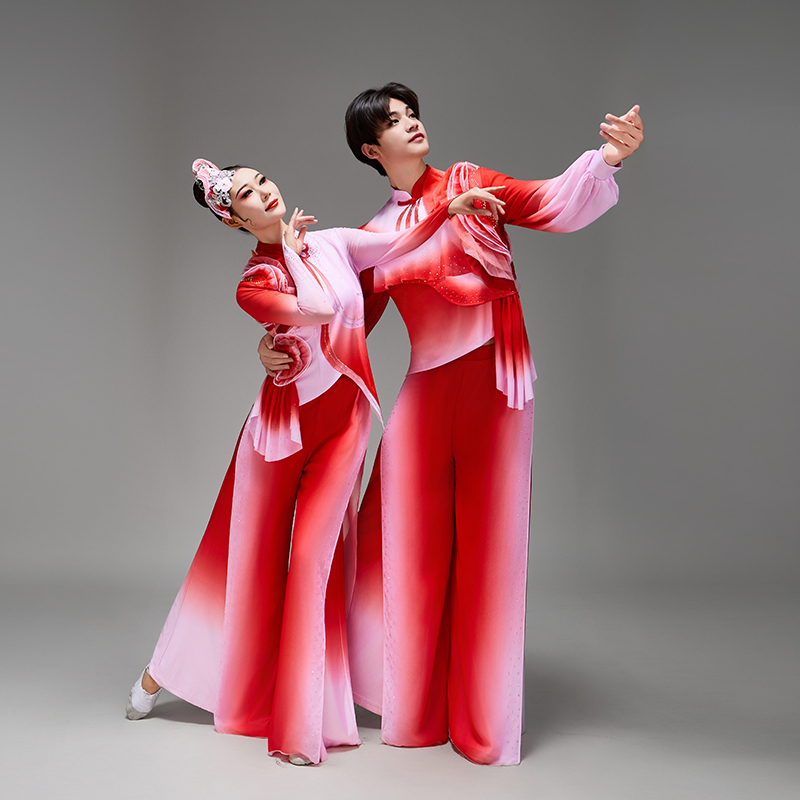 2025新款胶州秧歌舞蹈服男女打鼓舞演出服现代广场舞扇子舞表演服