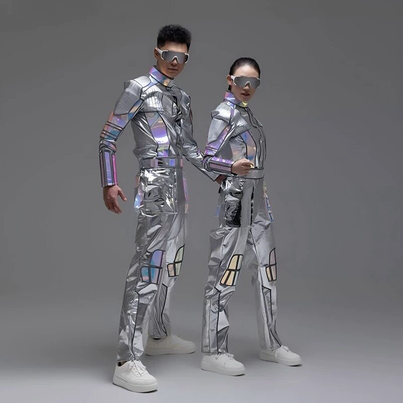 冲上云霄科技感太空科幻服男女机器人炫彩演出服现代舞爵士舞蹈服