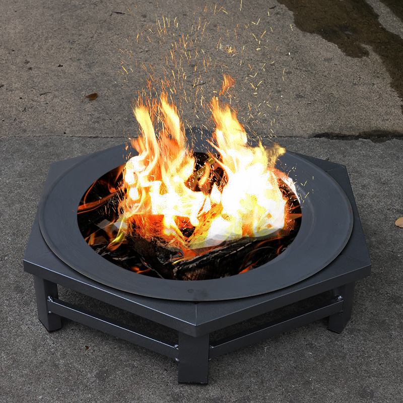 焚火台篝火盆取暖炉柴火炉露营烽火台烧烤架草原庭院篝火炉铁盆