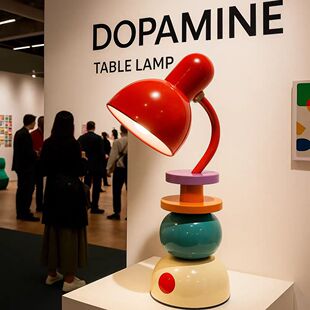 多巴胺彩色几何台灯卧室书房客厅装饰灯创意设计师款桌面灯