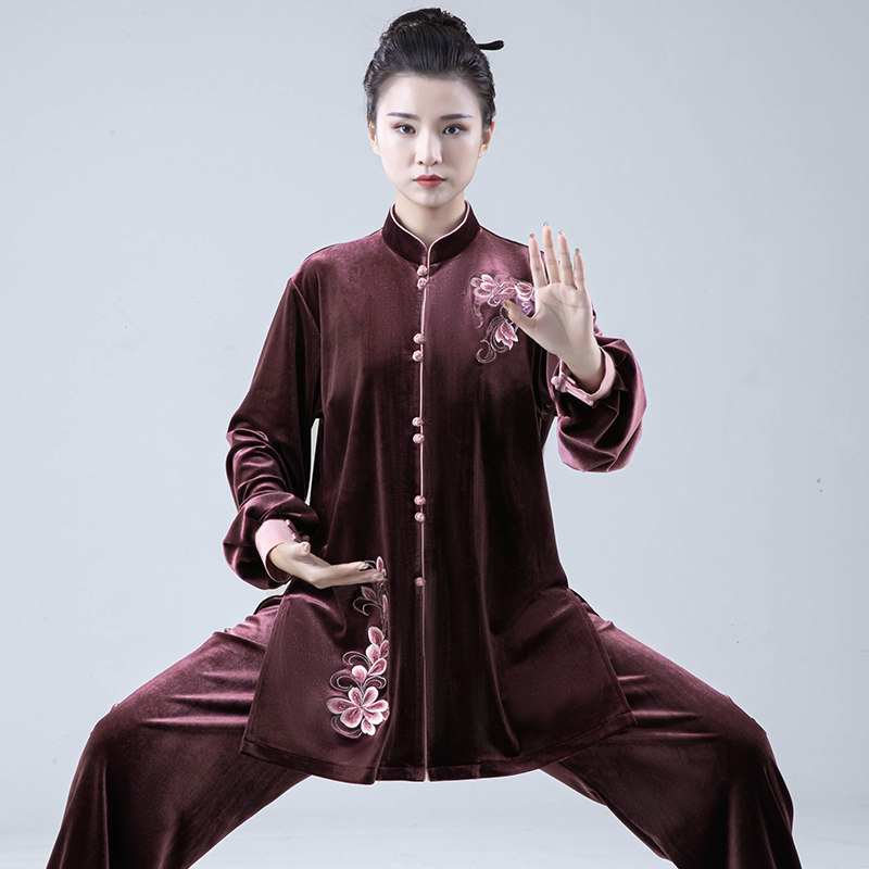 御尊武当南韩绒太极服装女秋冬季加绒太极拳练功服男加厚新款高端