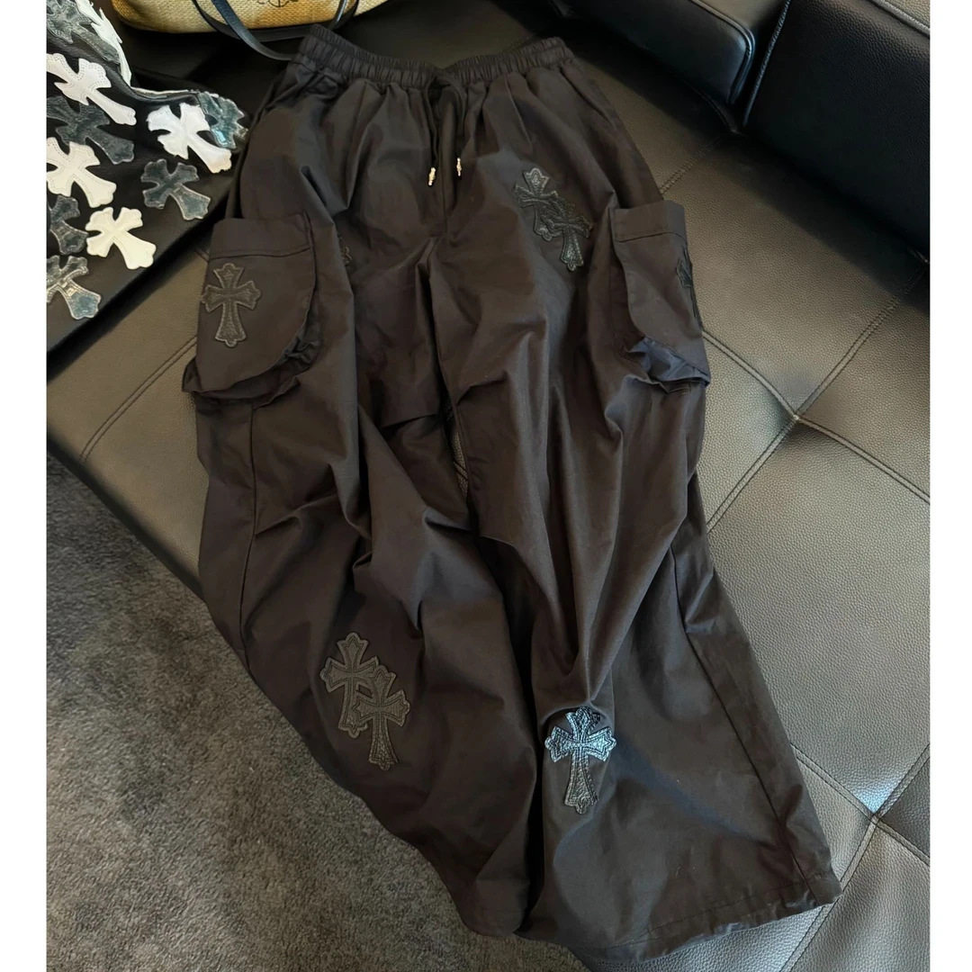 Rebornmoi【vivi老板娘】重工显瘦宽松口袋休闲裤 直播间现货