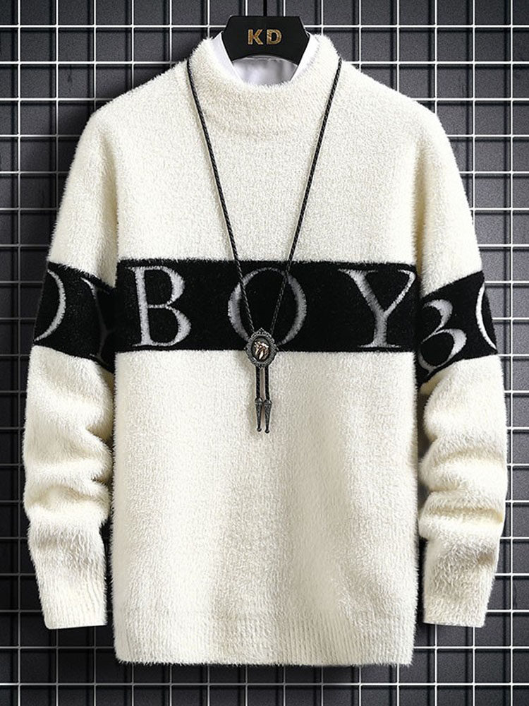 AUTUMN AND WINTER YOUTH SWEATERS MENS MINK BIG CHILDREN HIGH SCHOOL JUNIOR HIGH SCHOOL STUDENTS THICKENED TRENDY BRAND UNDERSHIRTS