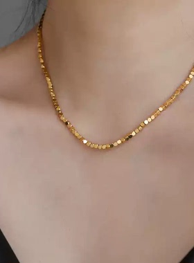 镀18K金碎银子项链女金店同款