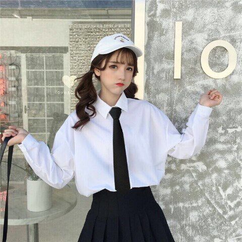 秋冬韩版学院风百搭休闲长袖白衬衫女宽松学生白衬衣bf上衣女领带|msdalam kategori Butik wanita / wanita, shirt - dari Buy2taobao.com untuk memberikan perkhidmatan ejen Taobao profesional membeli