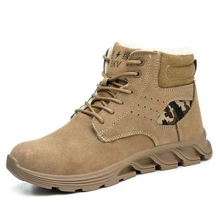 加绒高帮安全鞋 冬季 钢包头工作鞋 男棉鞋 防砸防刺穿保暖耐寒 劳保鞋