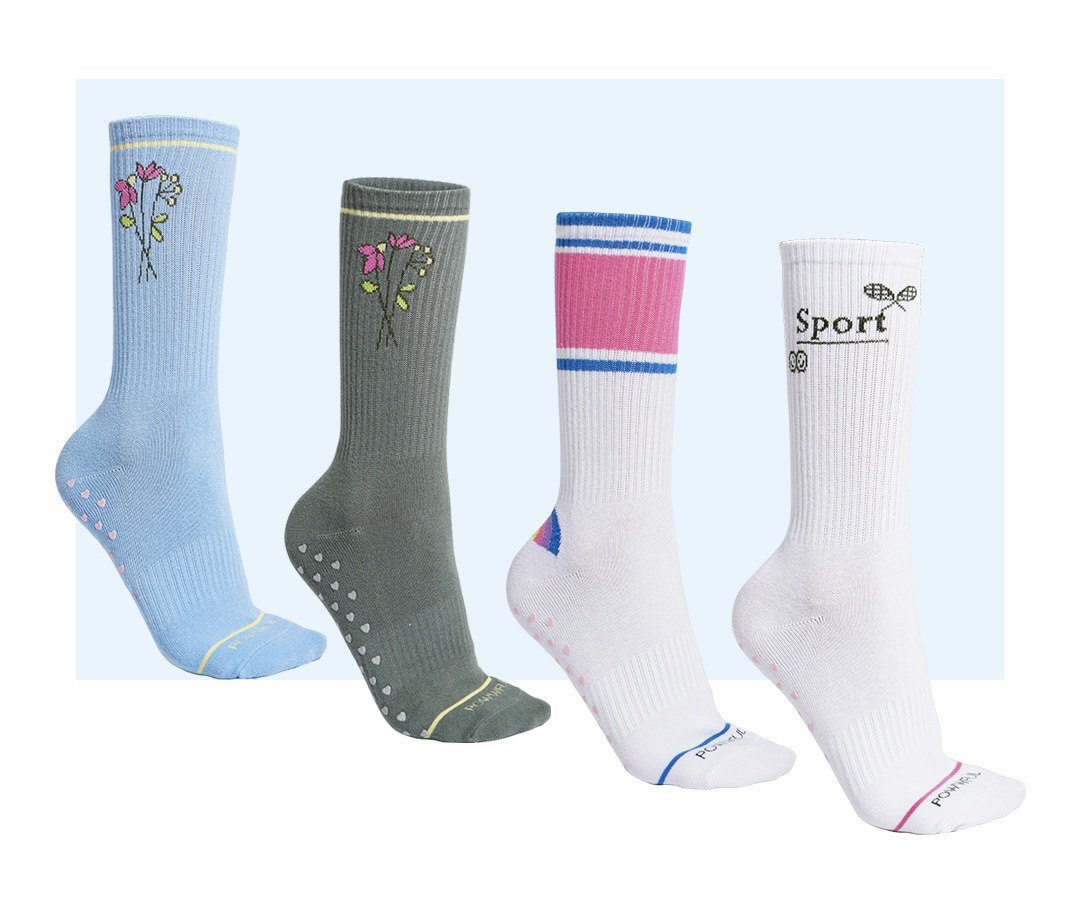 美国ins风中筒运动网球袜白色鸳鸯袜跑步健身跳绳羽毛球