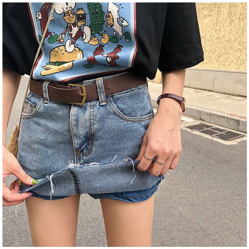 高腰牛仔裙半身裙女夏韩版新款复古简约修身学生防走光裙裤短裙潮|ruв категории Женская одежда, юбка - от Buy2taobao.com для оказания профессиональной услуги покупки агента Taobao