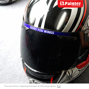 SP车贴 创意GIVES YOU WINGS镜片贴纸电动车摩托车头盔装饰反光贴