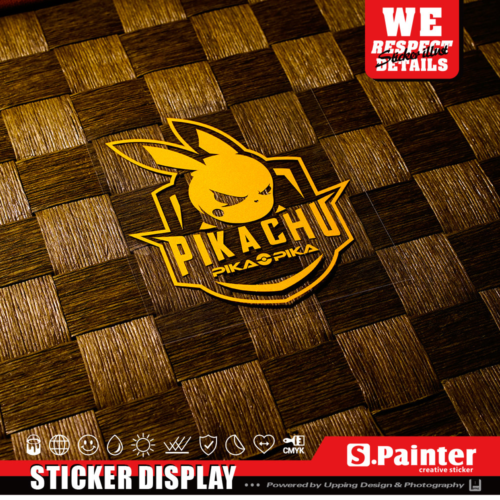 sp车贴 宠物小精灵皮卡丘贴纸 创意卡通汽车电动车反光防水贴