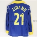 9798 Juventus Away Long Sleeve Jersey #21 Zinedine Zidane