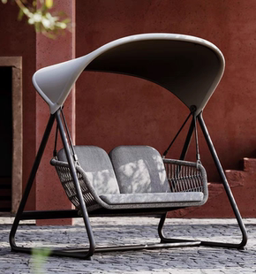 户外庭院藤编秋千吊椅吊篮摇椅悬挂防水防晒单人双人室内室外秋千