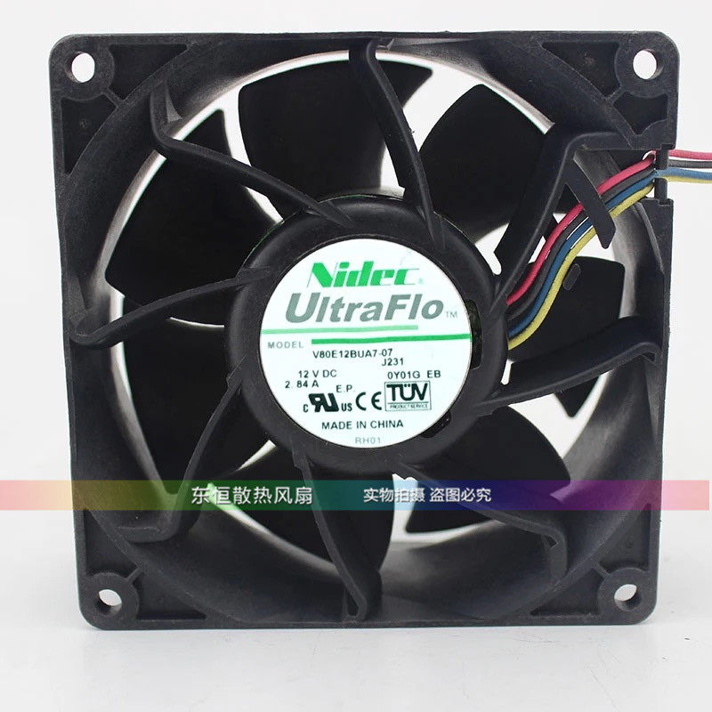 原装Nidec 8038 12V 2.84A V80E12BUA7-07 8cm 大风 暴力散热风扇