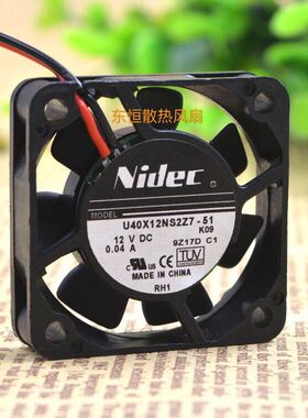 全新Nidec U40X12NS2Z7-51 4010 4CM 12V 0.04A 机箱电源散热风扇