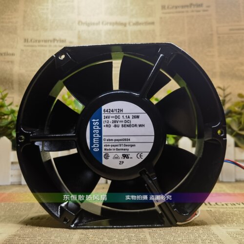 原装ebmpapst 6424/12H 24V 26W 1.1A 17251 17cm 变频器散热风扇