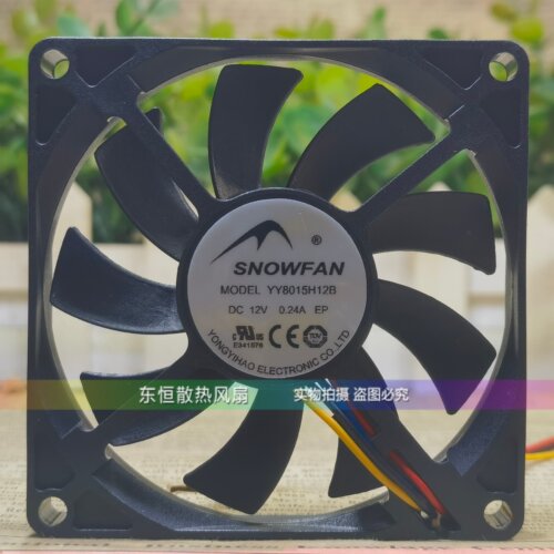 SNOWFAN YY8015H12B 12V 0.24A 8015 8CM CPU 机箱 电源 散热风扇