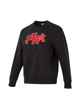 Puma彪马女款春季运动纯棉透气训练圆领套头衫针织卫衣625839-11