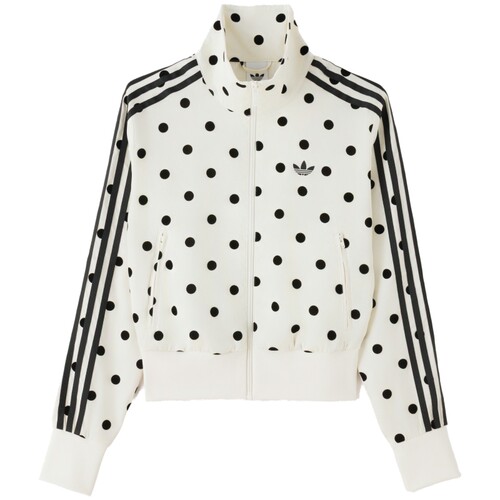 Adidas阿迪达斯三叶草女白色波点夹克外套26秋季新款运动服KV1165