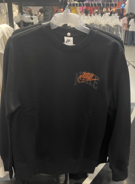 Nike/耐克男子运动训练休闲加绒保暖印花圆领卫衣FV4446-010