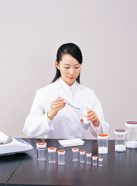 ASONE塑料PS样品瓶25/50/200按盖直筒瓶进口透明直口瓶大口试剂瓶