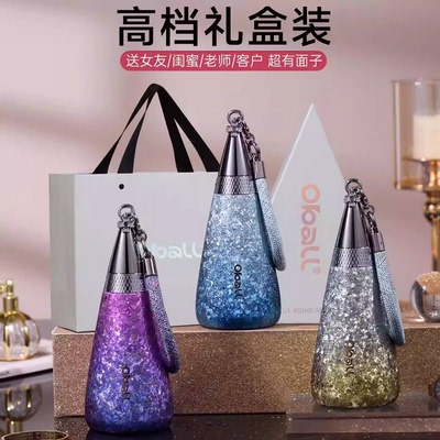 oball纯钛女神保温杯女生颜值吸管水杯2025新款生日礼物钛杯子