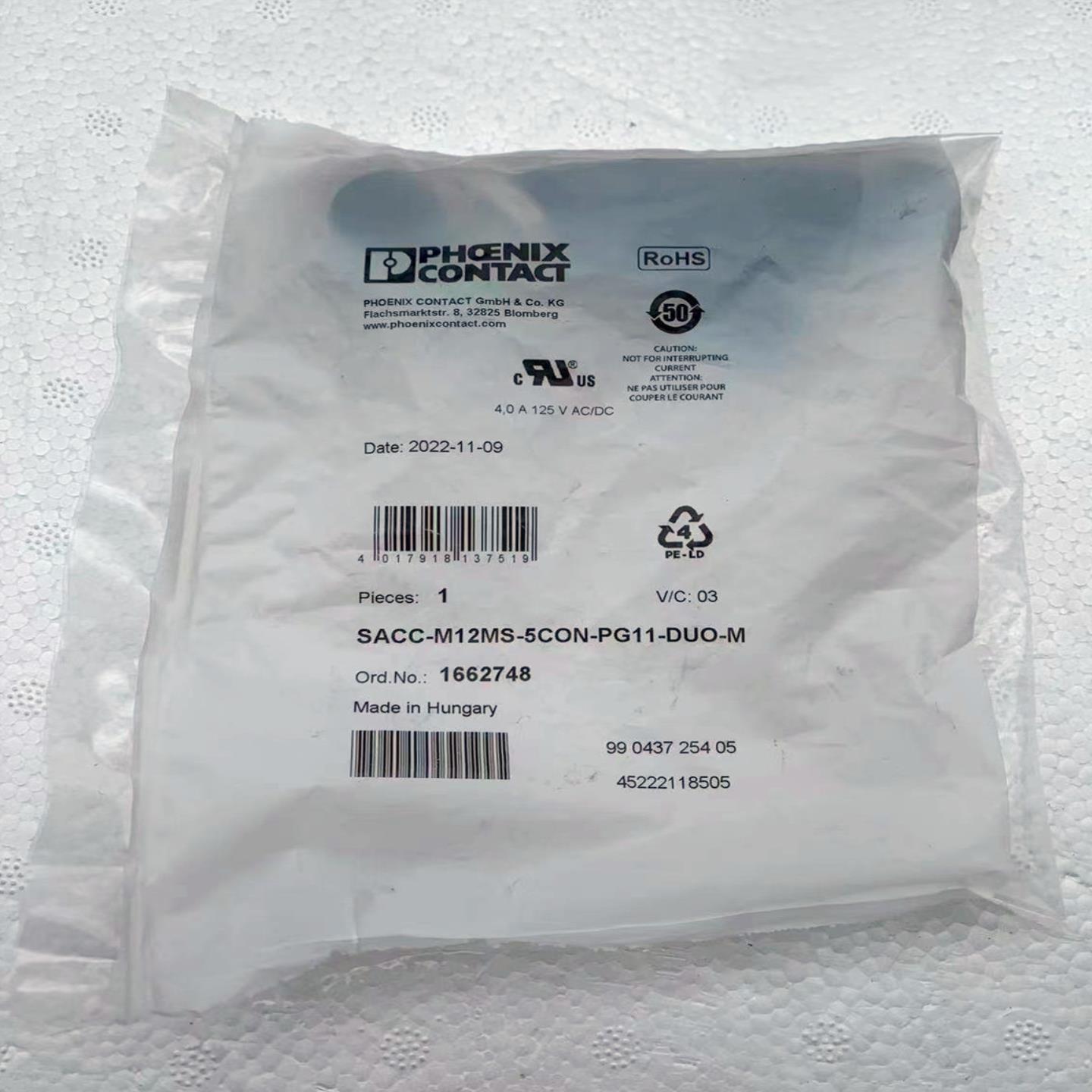 原装 正品 菲尼克斯接头 SACC-M12MS-5CON-PG11-DUO-M 订 166询价