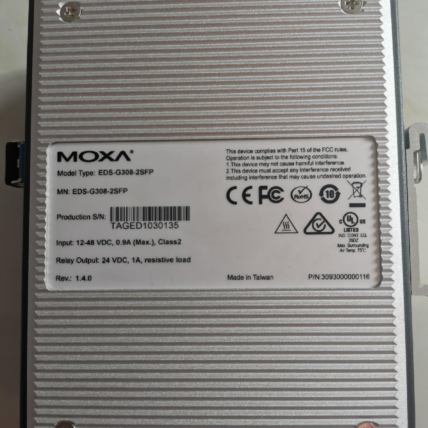 MOXA摩莎EDS-G308-2SFP 8口千兆非网管工业级以太网交换机询价