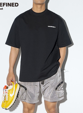 UNDEFINED高品质小领口260g中磅抗变形潮牌小压胶微宽松短袖T恤