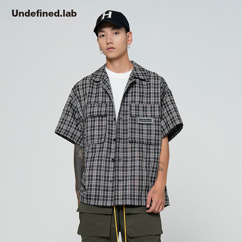 undefined高街薄格纹over面料