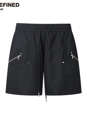 UNDEFINED潮牌夏季男士侧口袋拉链装饰伐木美式4分宽松短裤