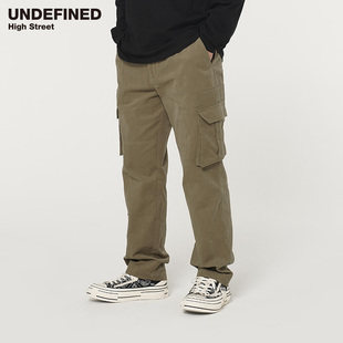 UNDEFINED HIGH STREET美式潮牌复古做旧水洗贴袋潮牌工装裤