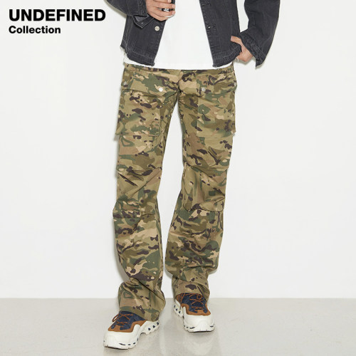 宽松阔腿迷彩工装裤休闲裤