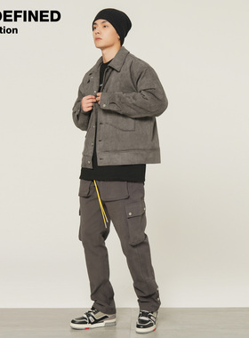 Undefined高街秋冬新款加厚磨毛版多口袋工装休闲长裤ins潮牌