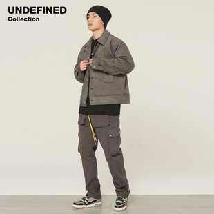 Undefined高街秋冬新款加厚磨毛版多口袋工装休闲长裤ins潮牌