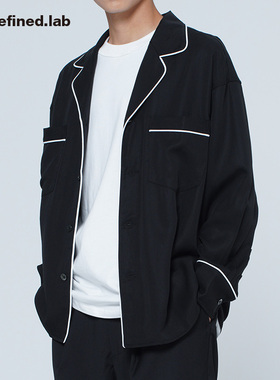 undefined高街出品FOG版型RHUDE风格镶边睡衣风垂感天丝长袖衬衫