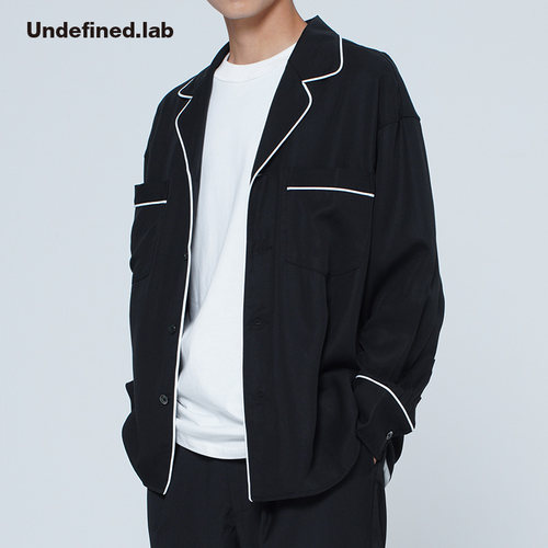 undefined高街出品FOG版型RHUDE风格镶边睡衣风垂感天丝长袖衬衫