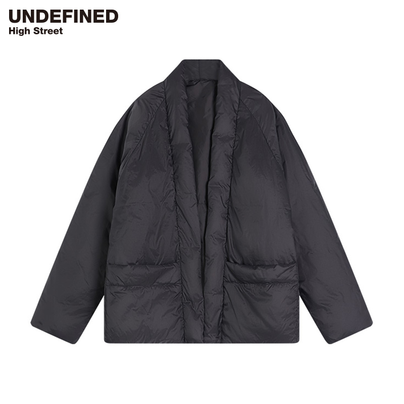 UNDEFINED 潮牌800蓬90白鸭绒无扣设计开门襟中式道袍羽绒服