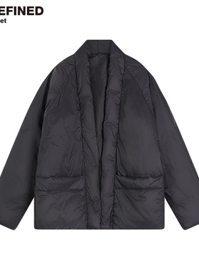 UNDEFINED 潮牌800蓬90白鸭绒无扣设计开门襟中式道袍羽绒服