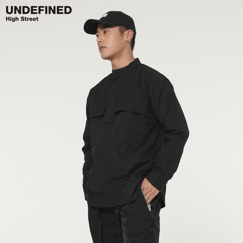 undefined小立领长袖美潮衬衫