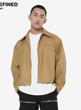 NO.9 OFFICE高街潮牌方领简约廓形西装面料拉链夹克